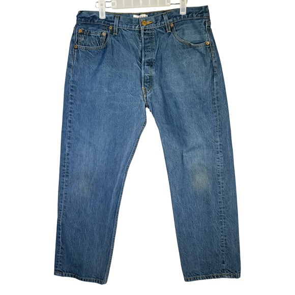 Vintage Levis 501 Jeans Mens 36x30 Blue Denim Straight Leg Button Fly Classic